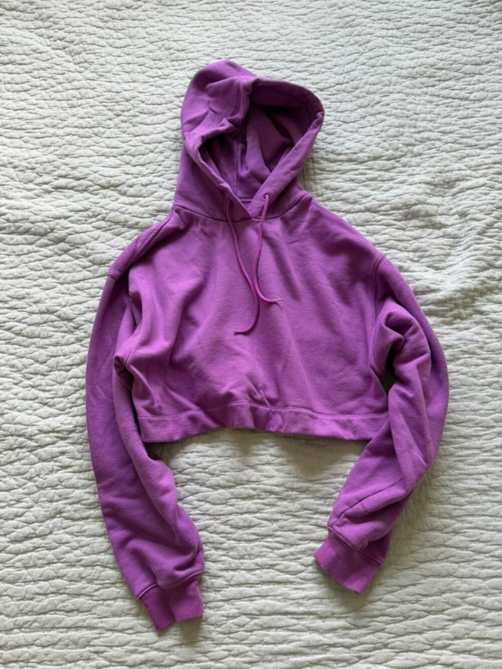 Alo Yoga Bae Hoodie Cropped Sweatshirt Purple Orchid - Size S